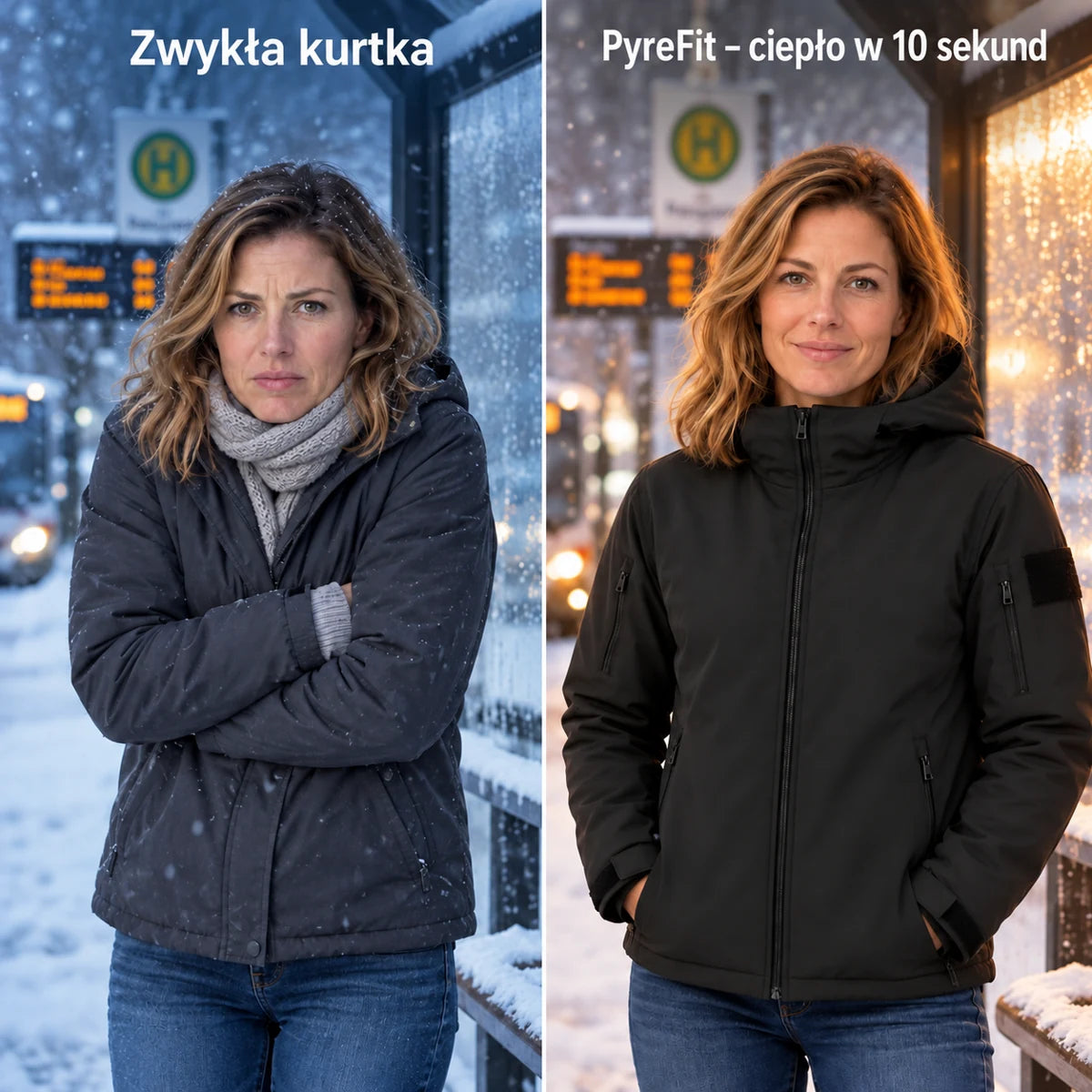 Porównanie: zwykła kurtka zimowa i Summaro z ogrzewaniem