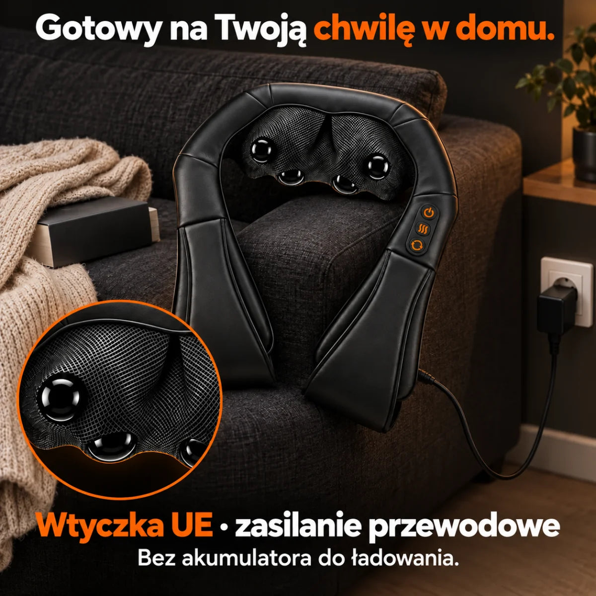Masażer shiatsu: korzystanie z zasilaniem przewodowym w domu