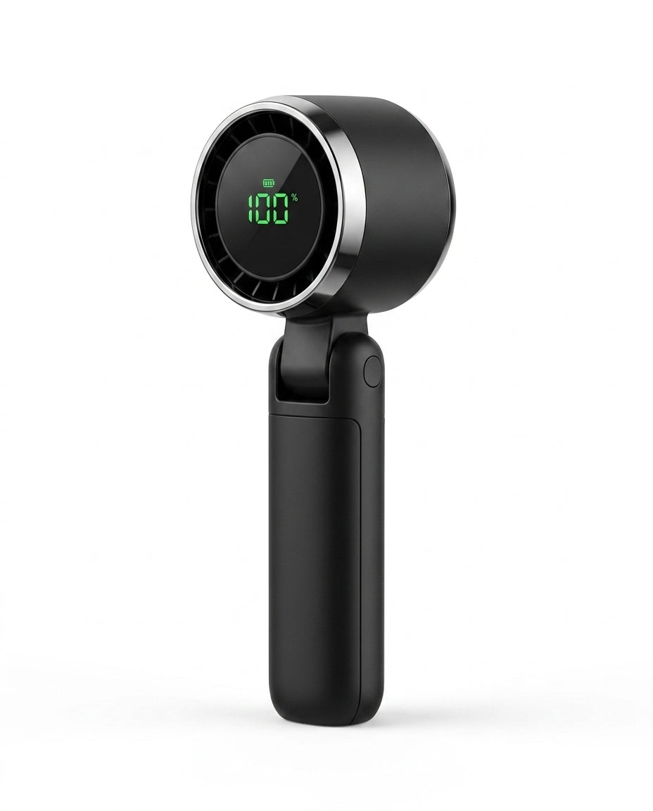 Wentylator ręczny z trybem turbo i wyświetlaczem – składany, ładowany przez USB-C – zdjęcie produktu 1