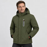 Męska parka podgrzewana PyreFit Calvero, widok z przodu na modelu