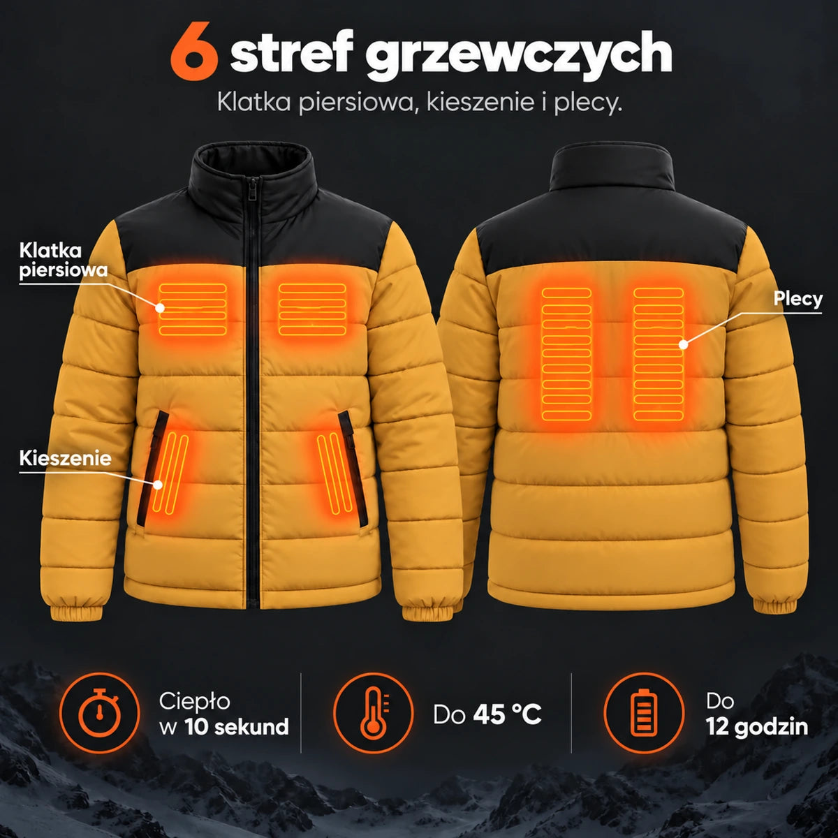 PyreFit Expelia w kolorze karmelowym – strefy grzewcze