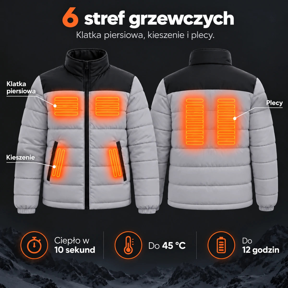 PyreFit Expelia w kolorze szarym – strefy grzewcze
