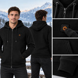 Podgrzewana bluza unisex z kapturem na zamek PyreFit Olivora, przycisk sterujący z bliska