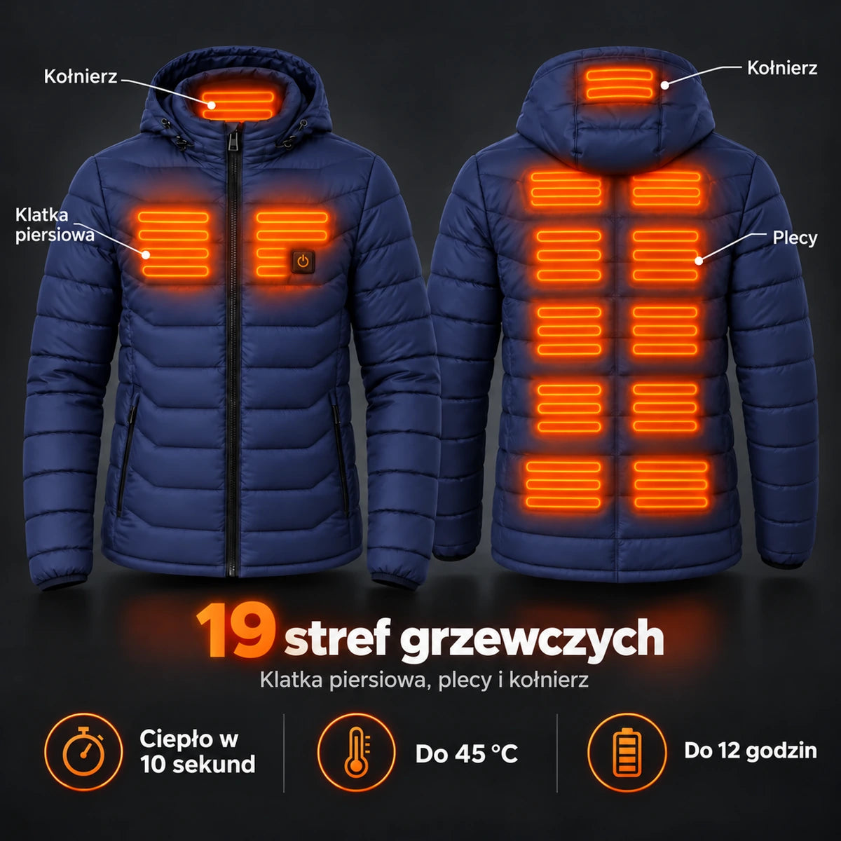 PyreFit Rangor w kolorze granatowym – strefy grzewcze