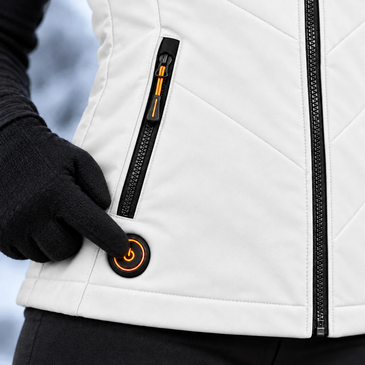 PyreFit Transitor w kolorze białym – panel sterowania z bliska