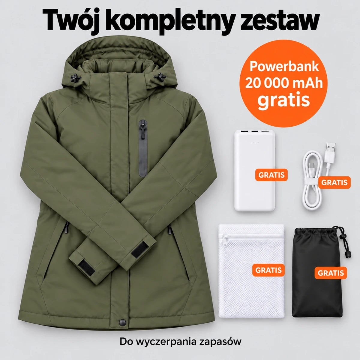 PyreFit Traverso w kolorze khaki – zestaw kompletny