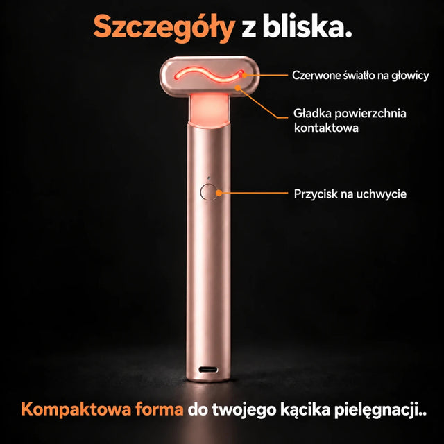 Ręczne urządzenie z czerwonym światłem do pielęgnacji twarzy — objaśnienie szczegółów produktu