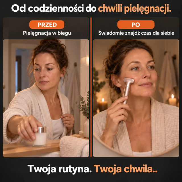 Ręczne urządzenie z czerwonym światłem do pielęgnacji twarzy — od codzienności do chwili pielęgnacji