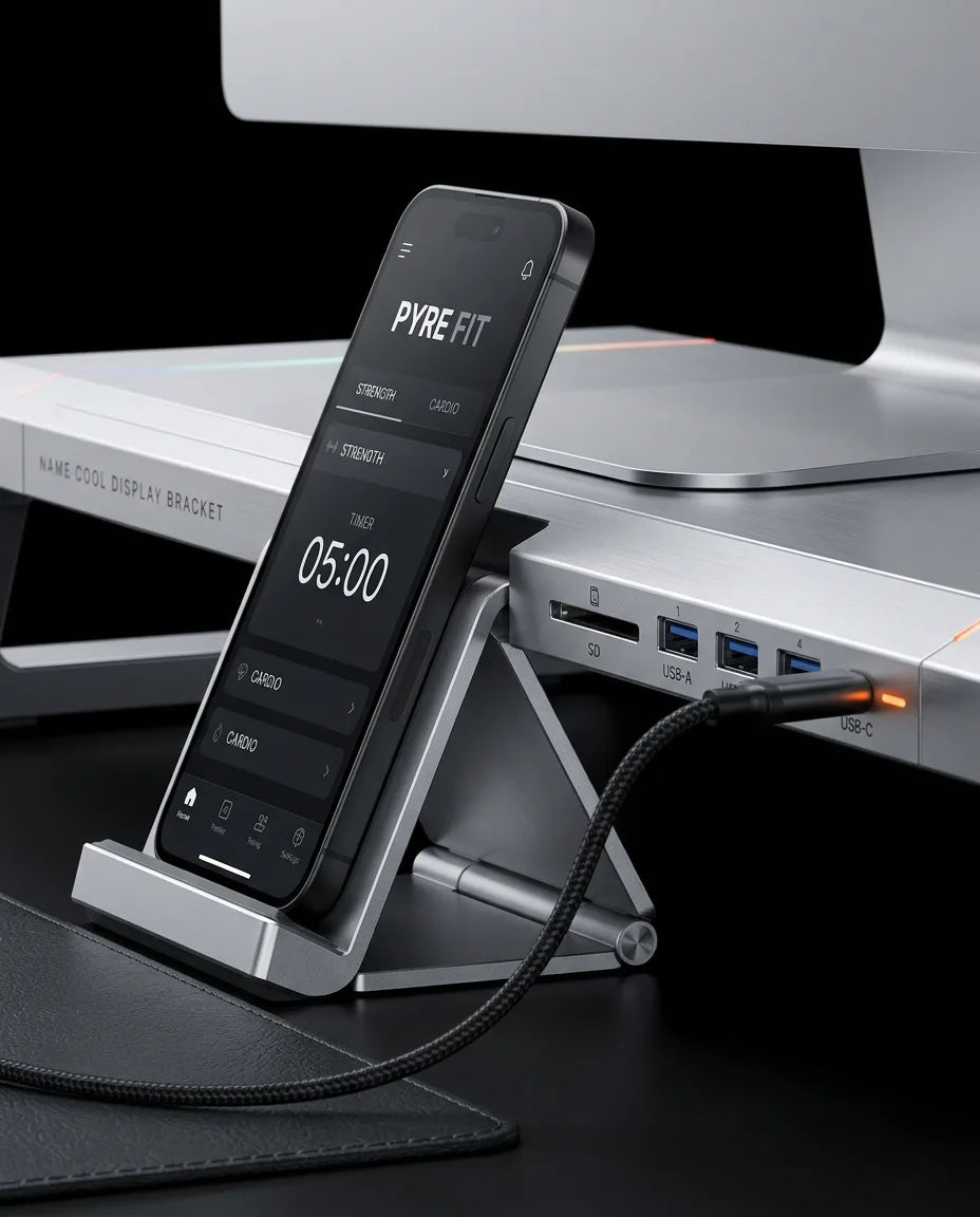 Podstawka pod monitor z szufladą i podświetleniem RGB – ekran na wysokości oczu – zdjęcie produktu 6