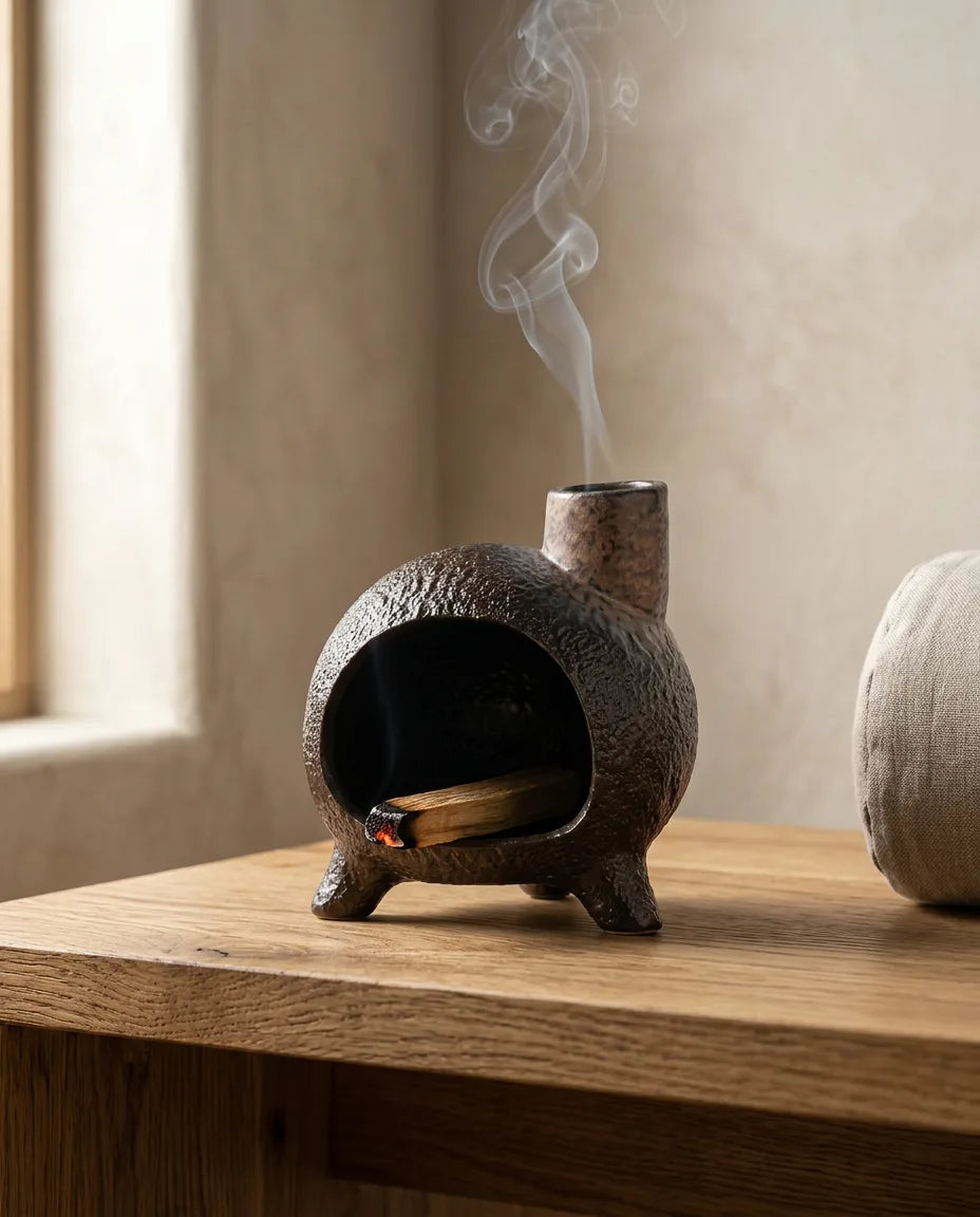 Ceramiczna podstawka na kadzidełka – rzeźbiarskie naczynie na palo santo i kadzidła – zdjęcie produktu 3