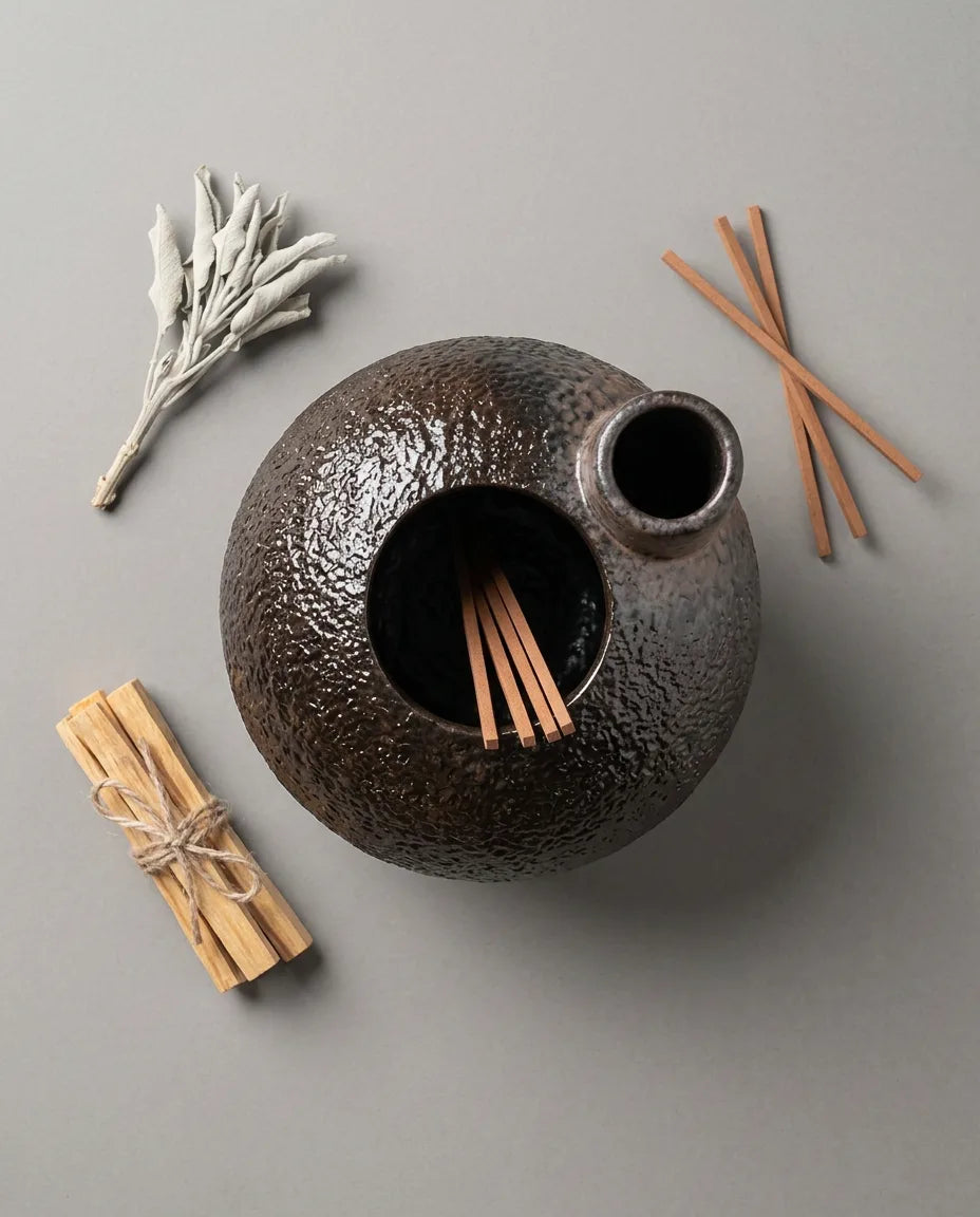Ceramiczna podstawka na kadzidełka – rzeźbiarskie naczynie na palo santo i kadzidła – zdjęcie produktu 8