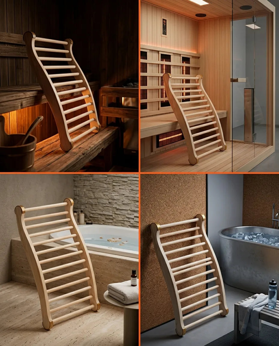 Drewniane oparcie do sauny – ergonomiczne podparcie w spa i łazience – zdjęcie produktu 9