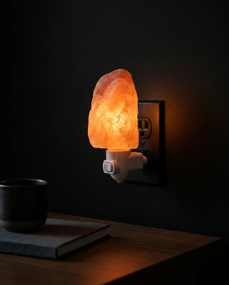 Lampa z soli himalajskiej – ciepłe, nastrojowe światło do sypialni i kącika do czytania – zdjęcie produktu 2
