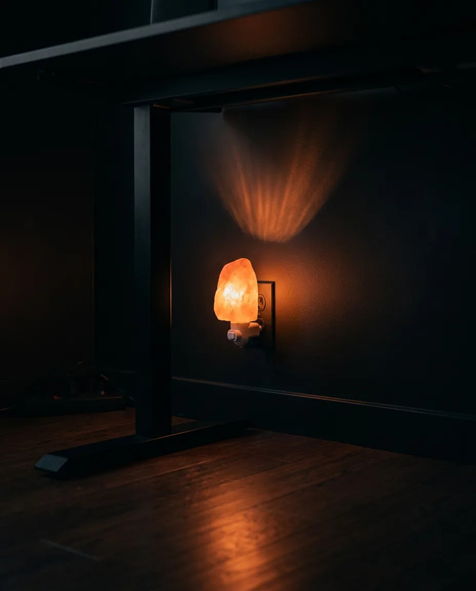 Lampa z soli himalajskiej – ciepłe, nastrojowe światło do sypialni i kącika do czytania – zdjęcie produktu 3