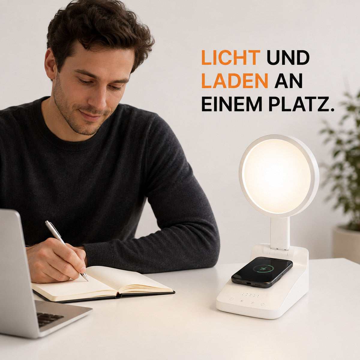 Lampa światła dziennego z ładowarką Qi – szczegół 1
