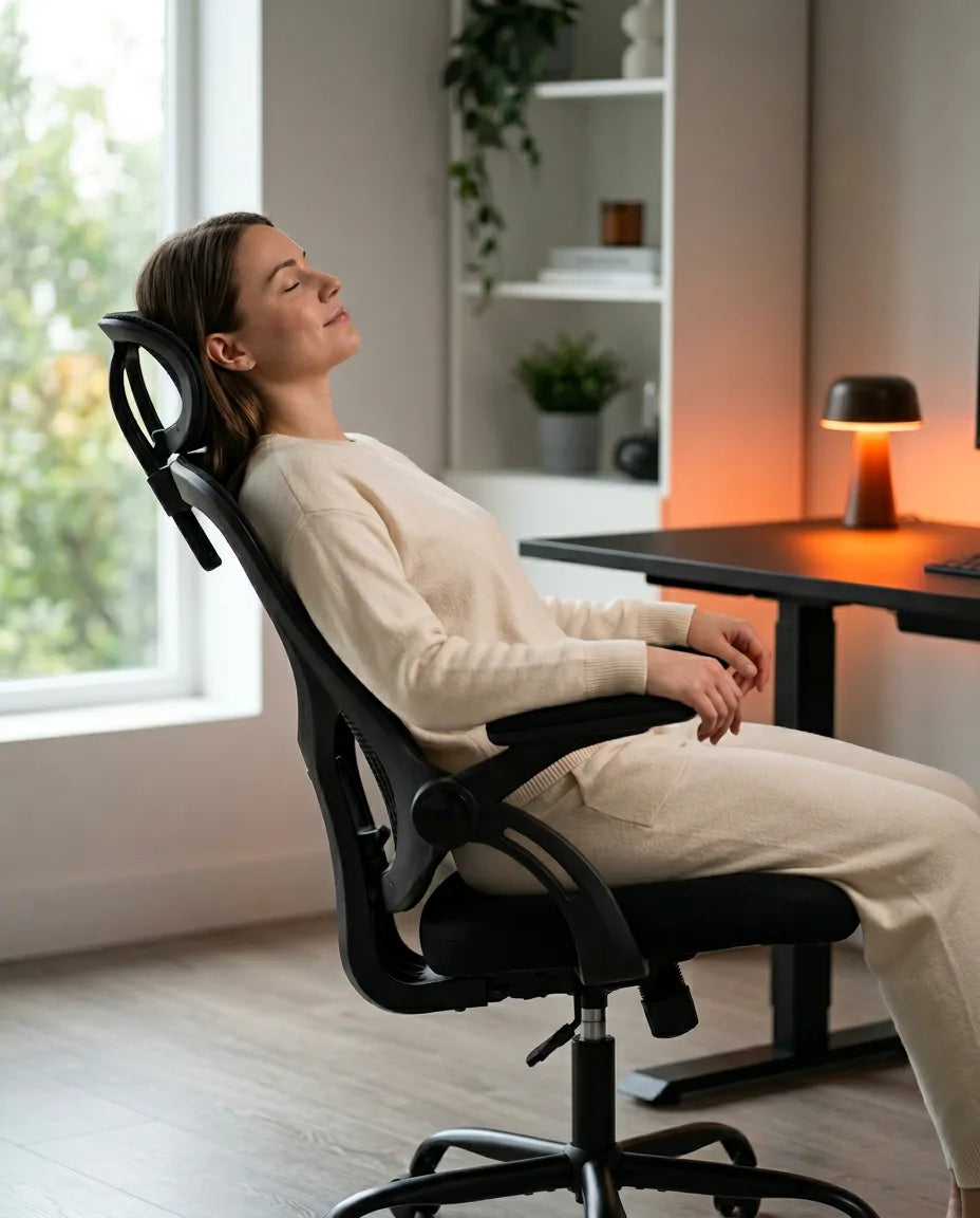 Ergonomiczne krzesło biurowe z siatkowym oparciem – podparcie lędźwi na długie dni pracy – zdjęcie produktu 3