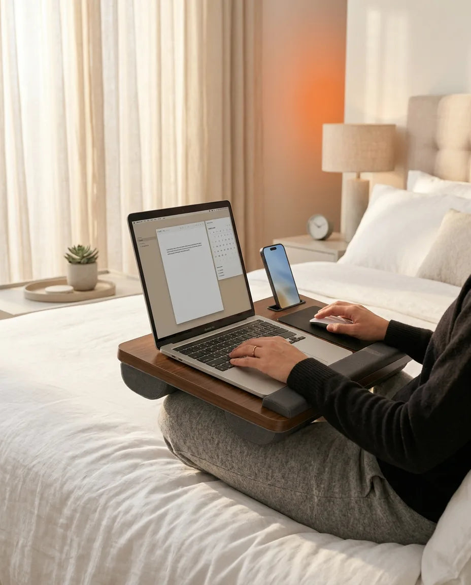 Poduszka pod laptopa do łóżka i na kanapę – stabilna podstawka z miejscem na mysz – zdjęcie produktu 2