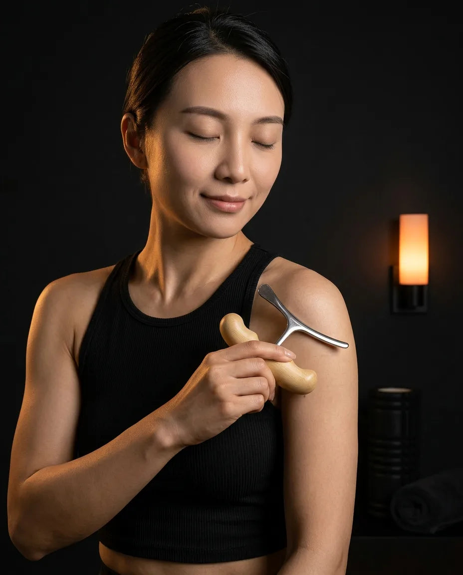 Stalowe gua sha – narzędzie do powięzi na mięśnie i regenerację – zdjęcie produktu 3