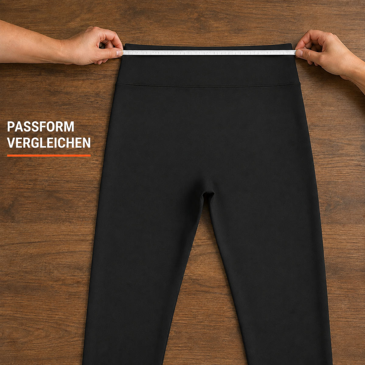 Czarne legginsy z polarowym wnętrzem – szczegół 4
