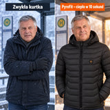 Porównanie: zwykła kurtka zimowa i Rangor z ogrzewaniem