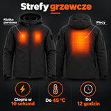 Kurtka podgrzewana na co dzień PyreFit Summaro: strefy grzewcze – klatka piersiowa i plecy