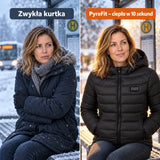 Porównanie: zwykła kurtka zimowa i kurtka podgrzewana PyreFit