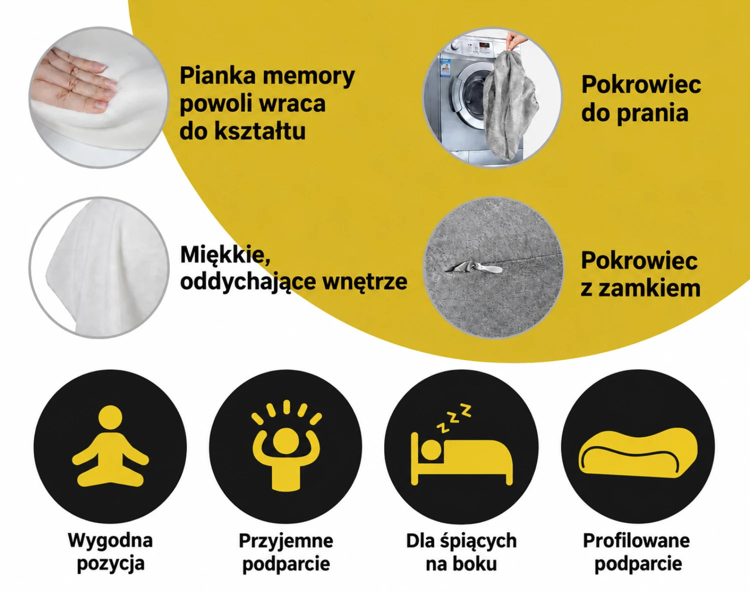 Poduszka stworzona do spania na boku