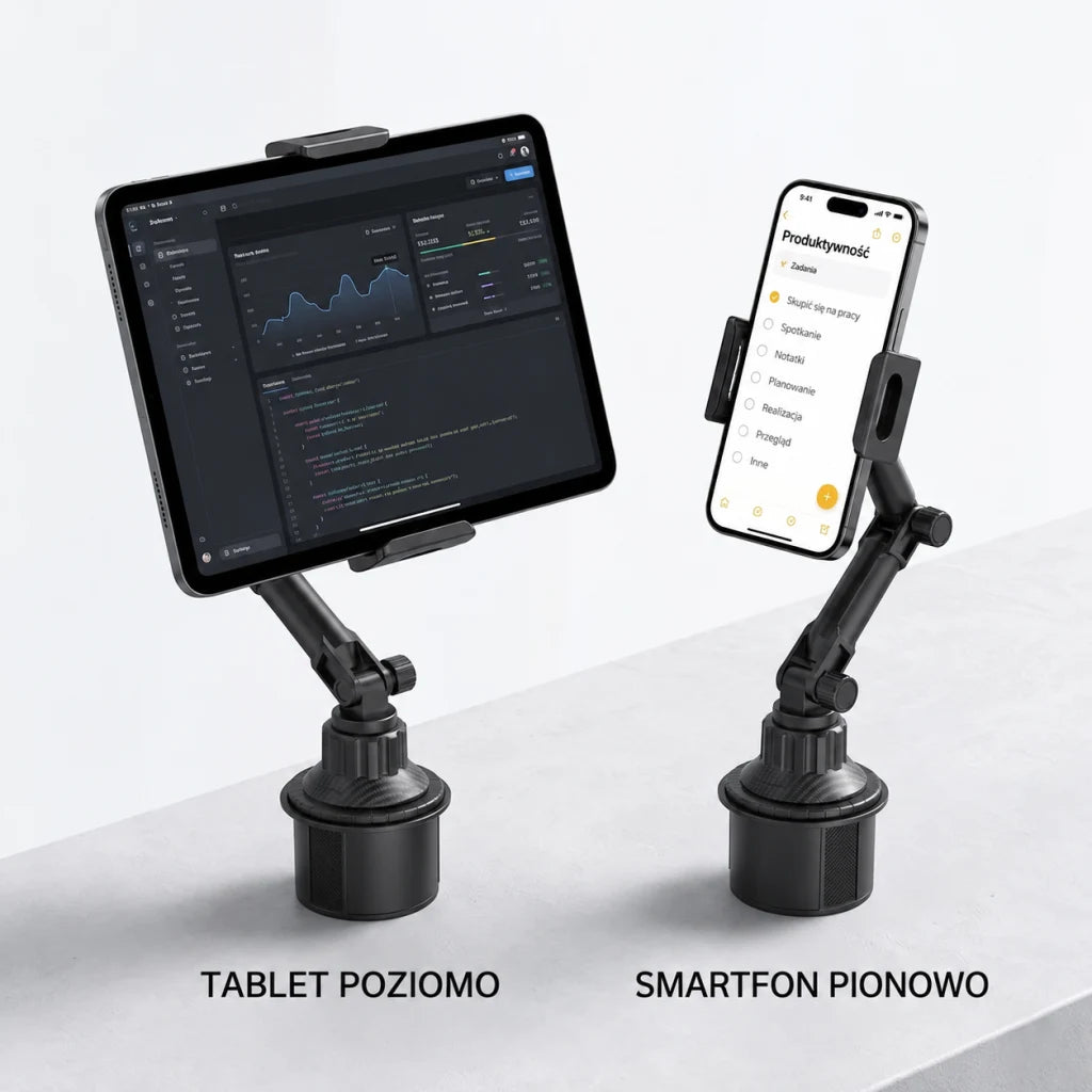Podtrzymuje telefony i tablety