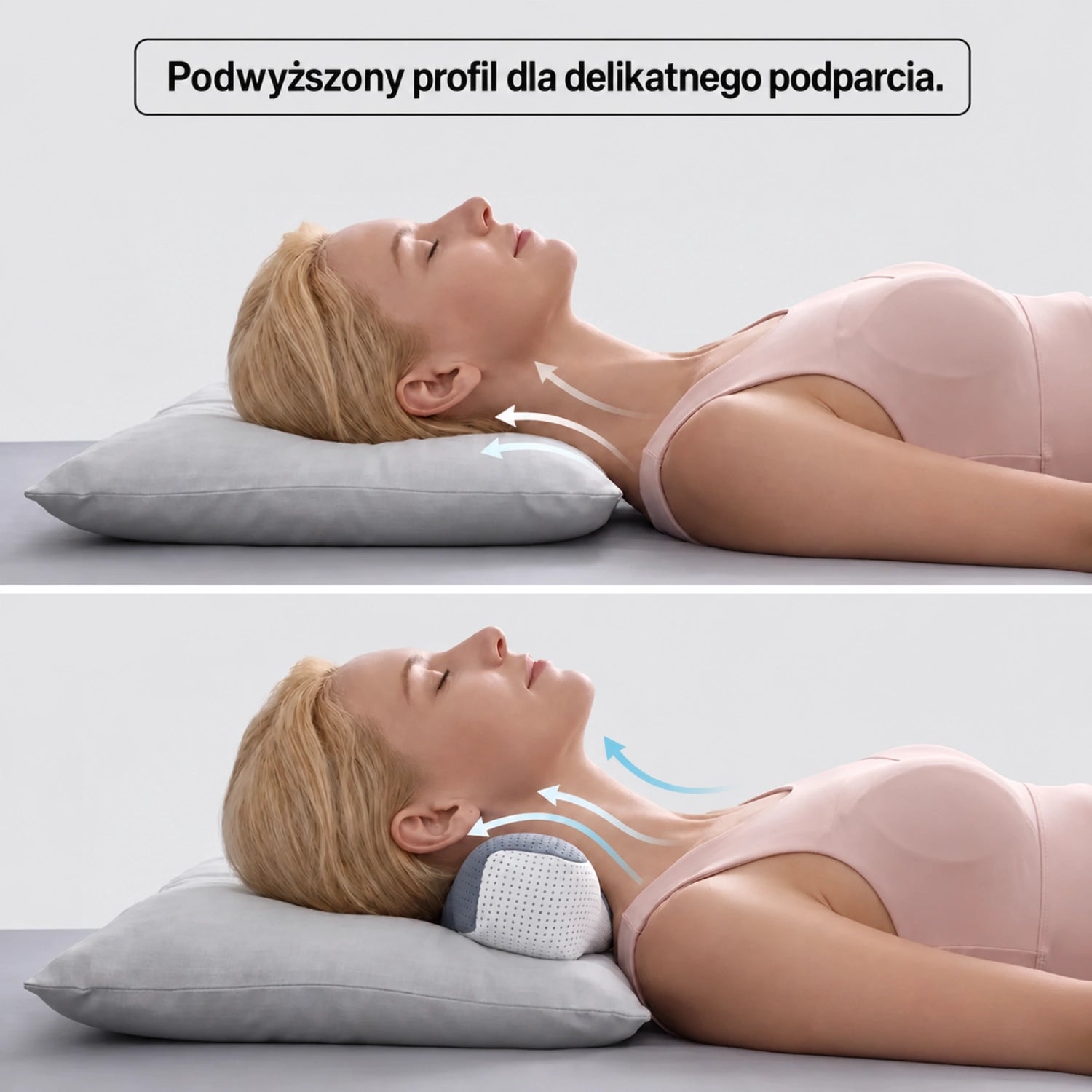 Podwyższona krzywizna dla wygodnego podparcia