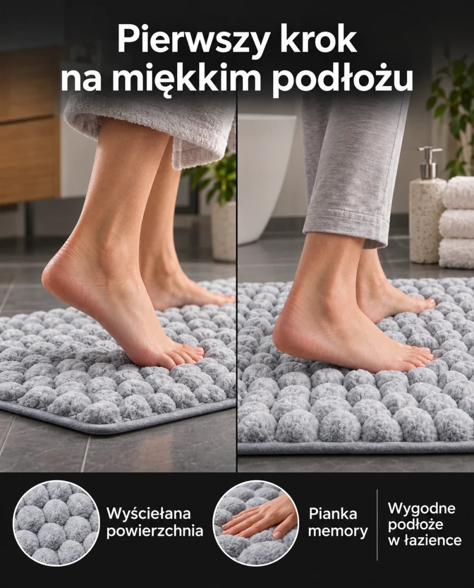 Miękko pod stopami po prysznicu