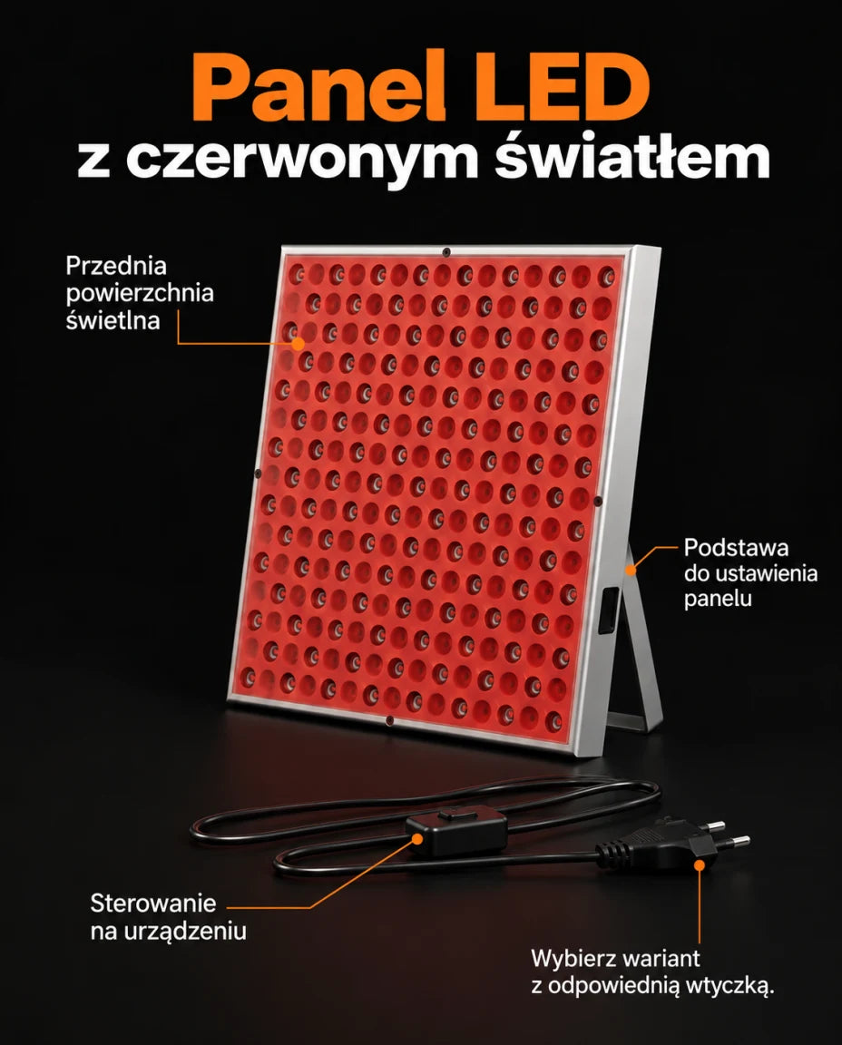 Cechy panelu LED z czerwonym światłem