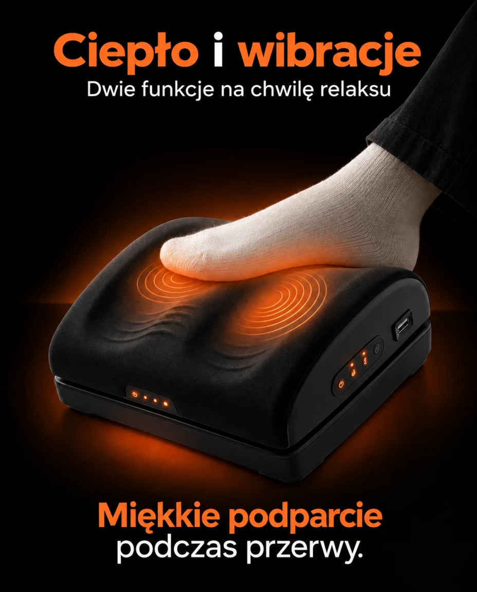 Ciepło i wibracje podczas przerwy dla stóp