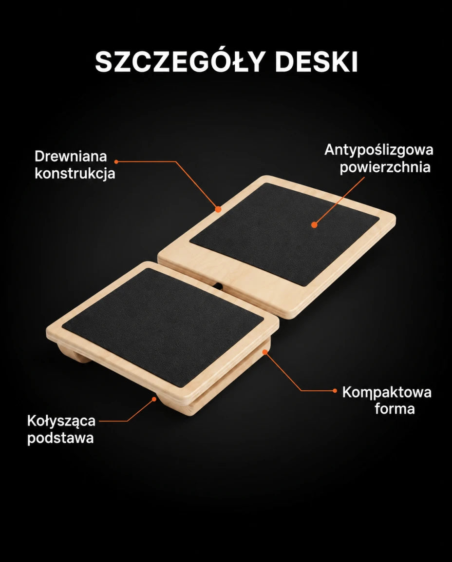 Drewniana deska do ćwiczeń równowagi — Szczegóły deski