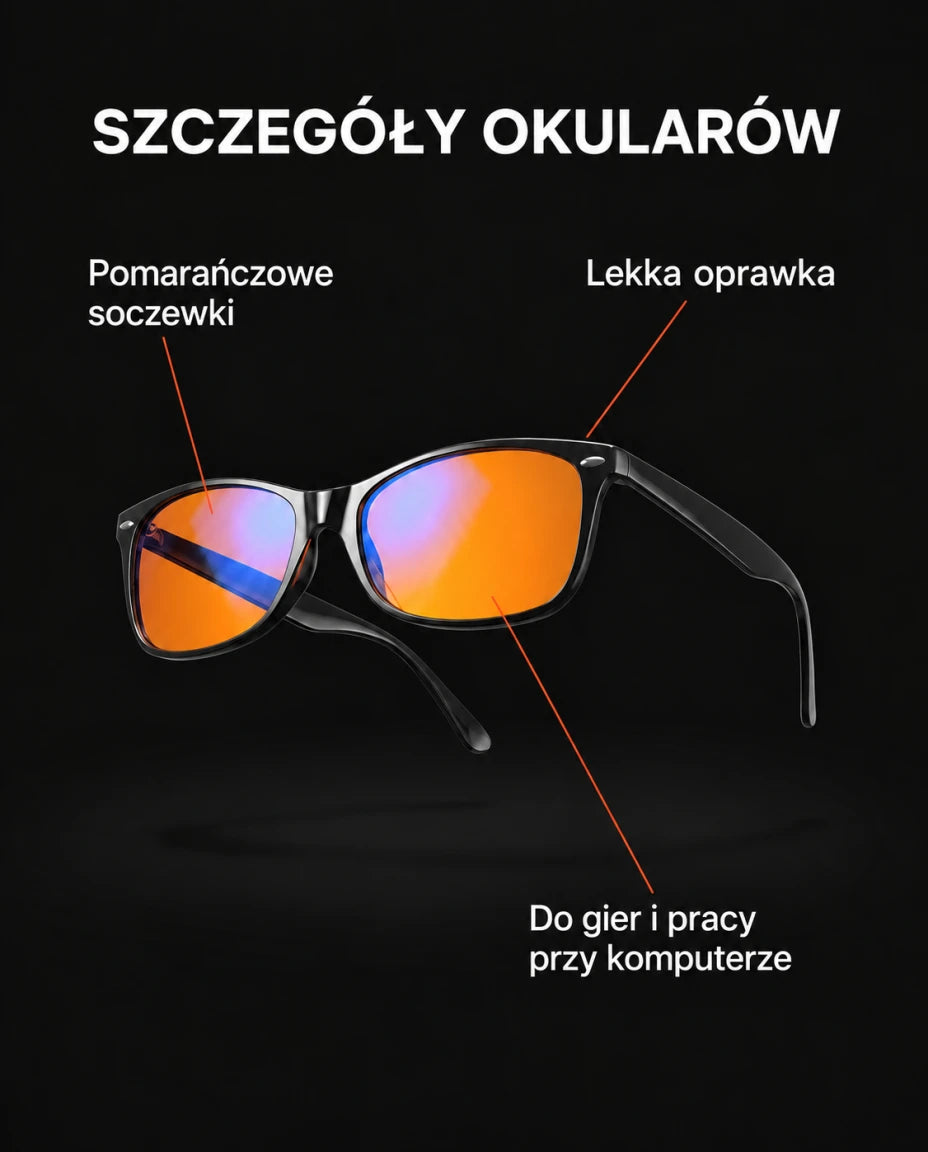 Okulary z pomarańczowymi soczewkami — Szczegóły okularów
