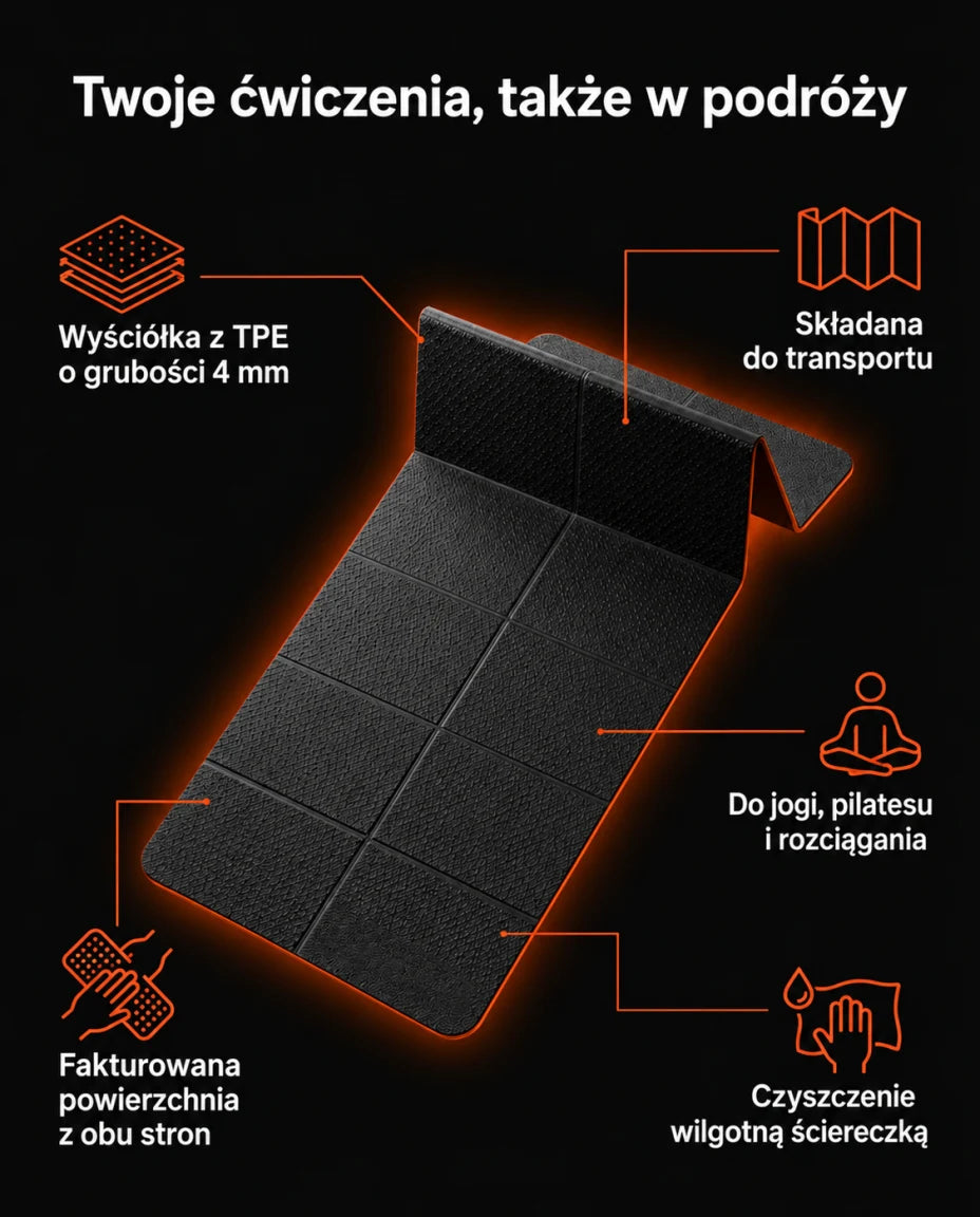 Twoje ćwiczenia, także w podróży — Wyściółka z TPE o grubości 4 mm