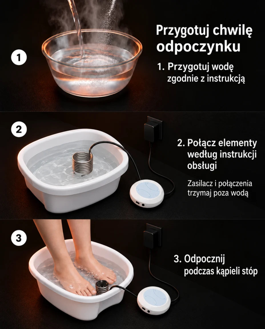 Przygotuj chwilę odpoczynku — 1. Przygotuj wodę zgodnie z instrukcją