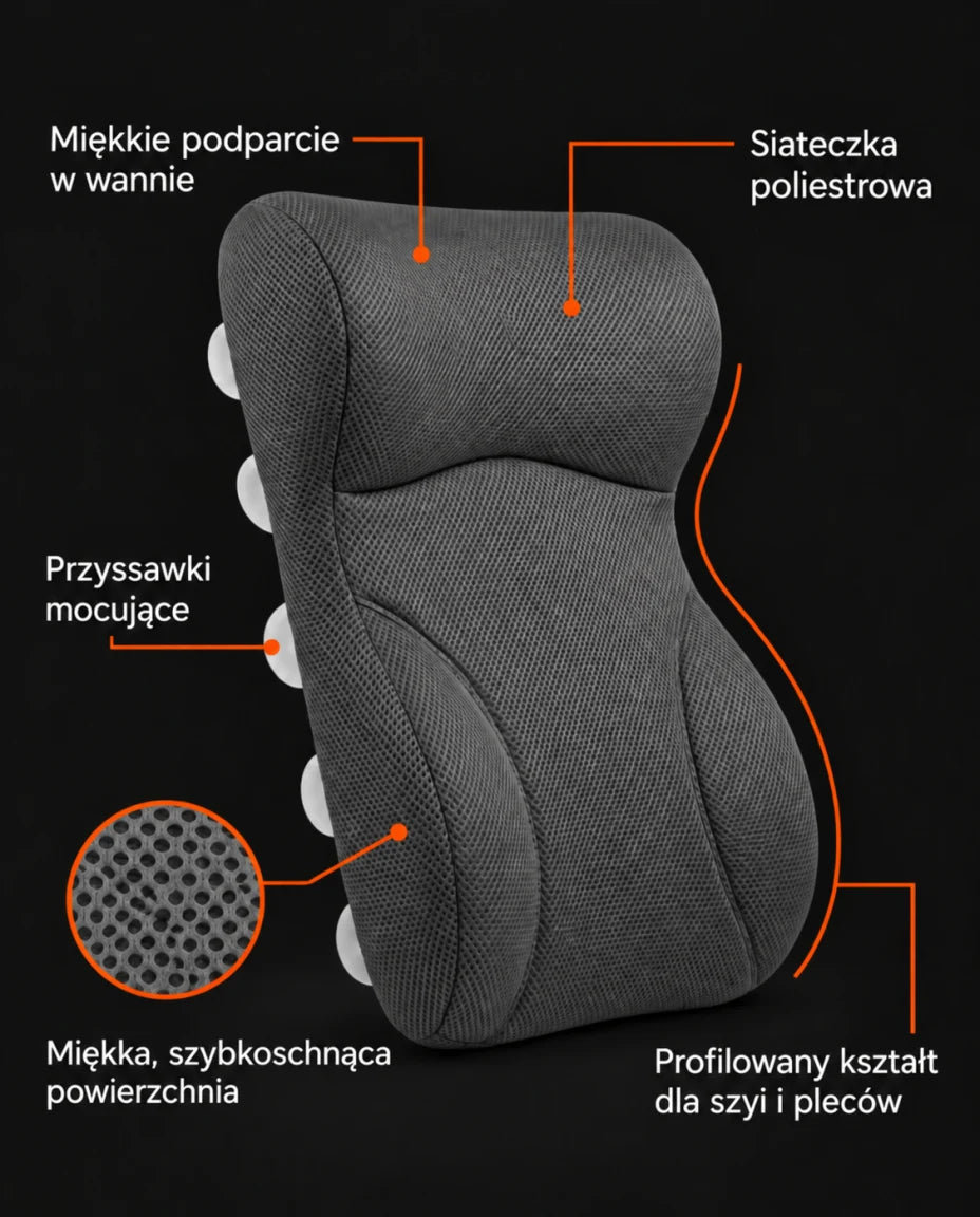 Miękkie podparcie w wannie — Siateczka poliestrowa