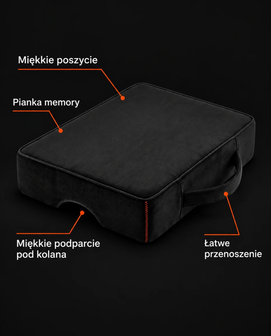 Miękkie podparcie pod kolana — Pianka memory — Miękkie poszycie — Łatwe przenoszenie