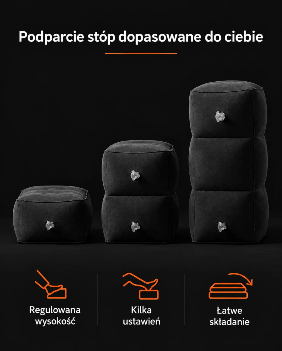 Podparcie stóp dopasowane do ciebie — Regulowana wysokość — Kilka ustawień — Łatwe składanie