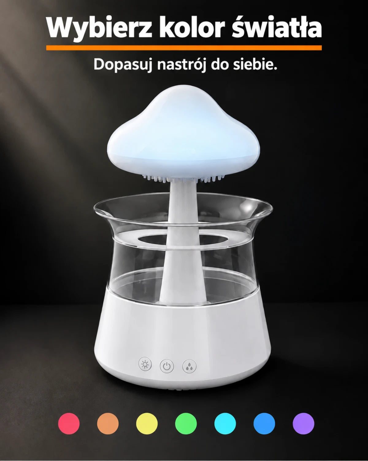 Nawilżacz w kształcie chmury — Wybierz kolor światła; Dopasuj nastrój do siebie.