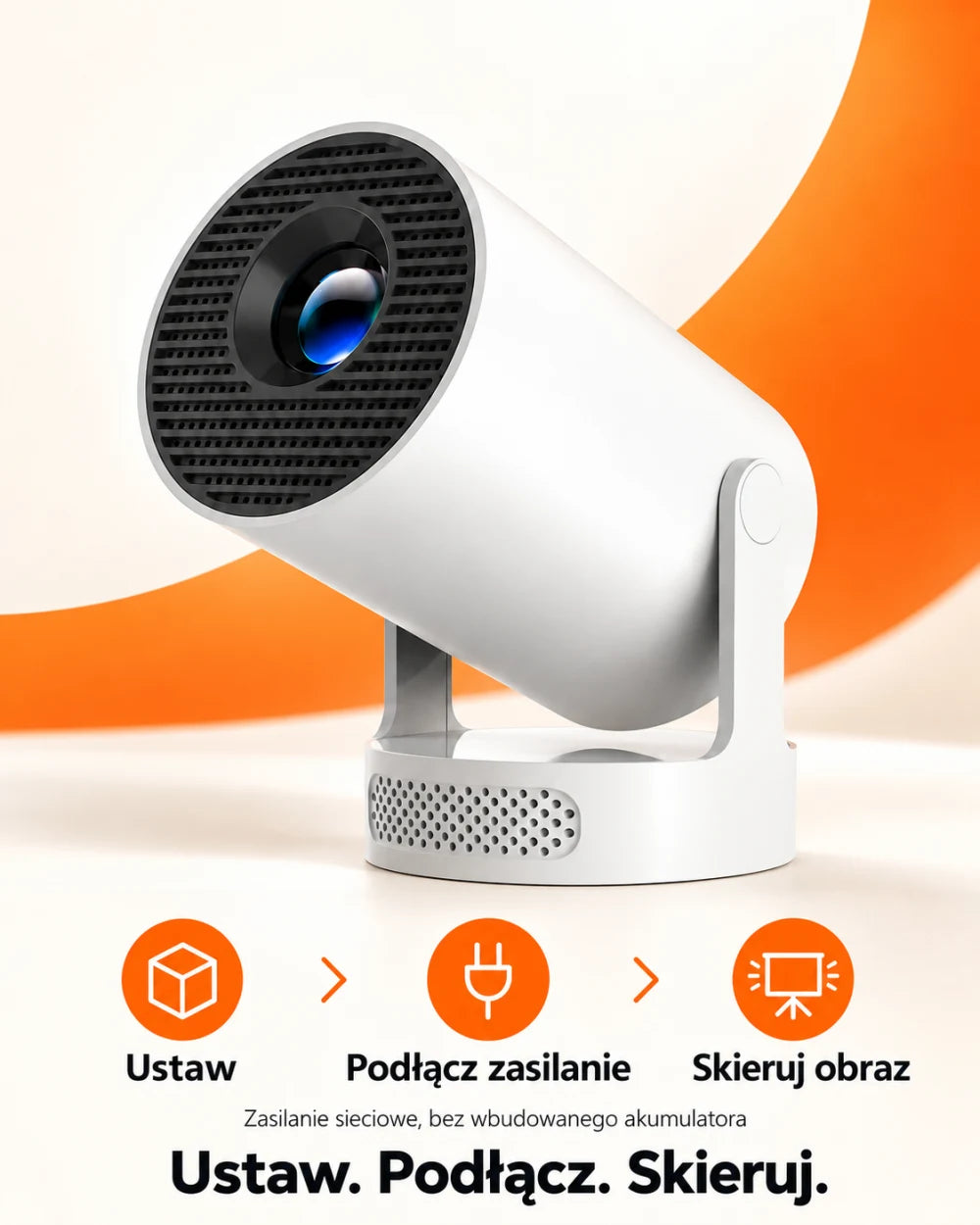 Mini projektor na filmowe wieczory — Ustaw. Podłącz. Skieruj.; Ustaw