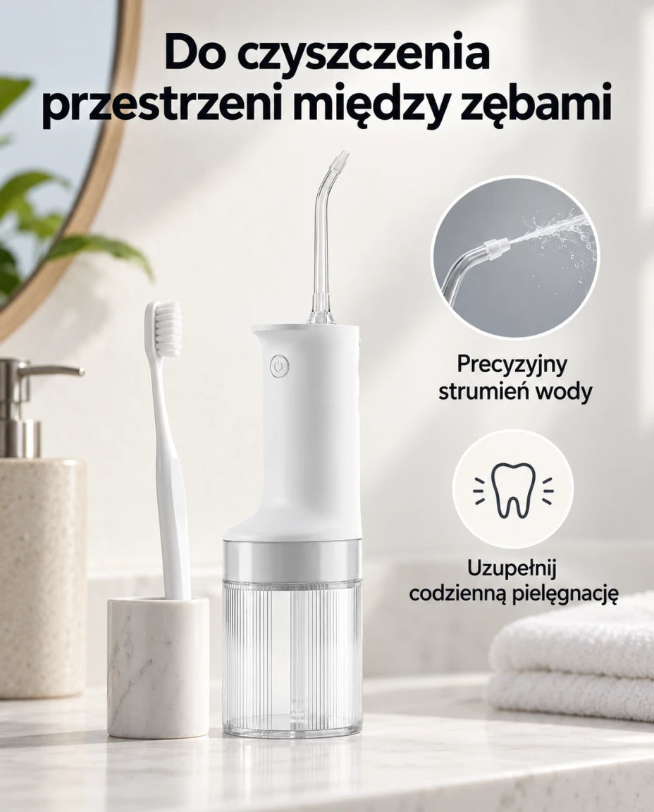 Do czyszczenia przestrzeni między zębami — Precyzyjny strumień wody — Uzupełnij codzienną pielęgnację