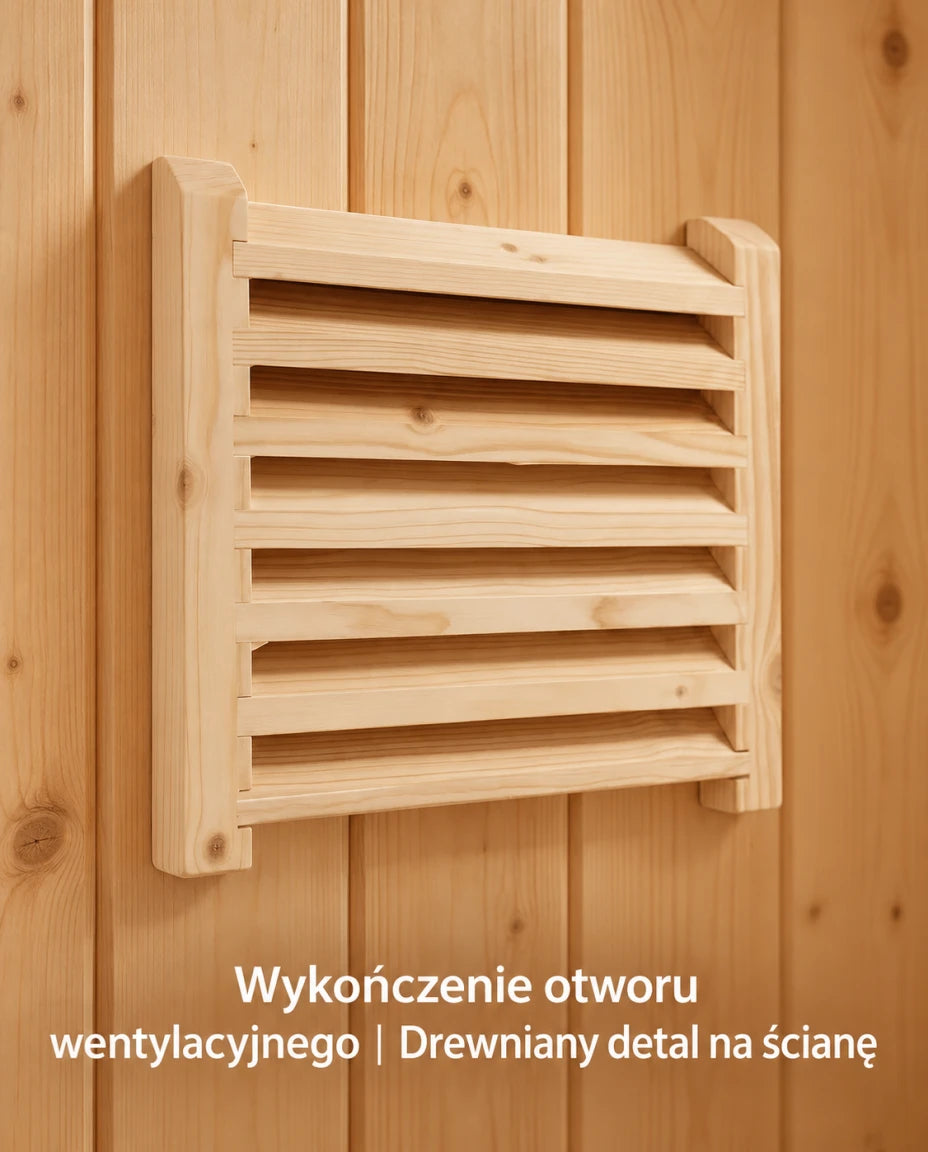 Wykończenie otworu wentylacyjnego — Drewniany detal na ścianę