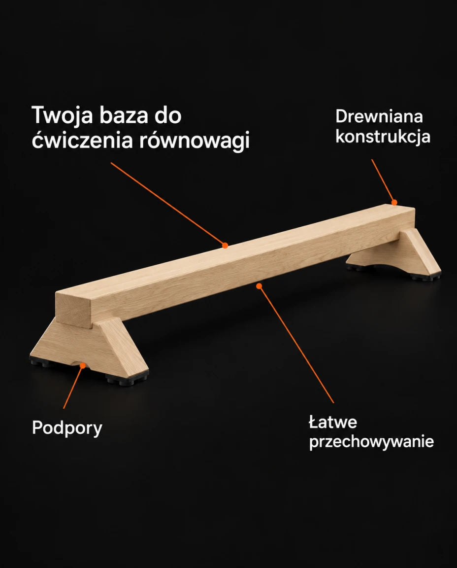 Twoja baza do ćwiczenia równowagi — Drewniana konstrukcja — Podpory — Łatwe przechowywanie