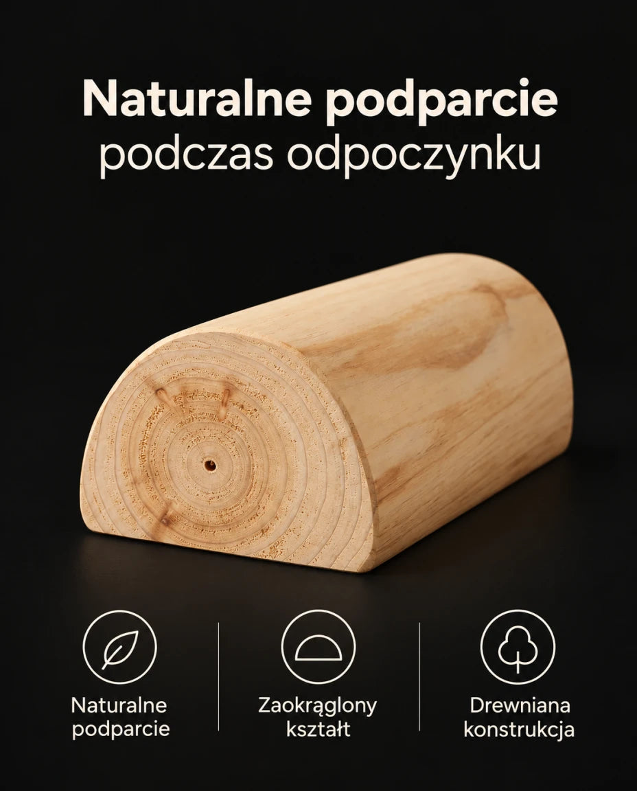 Naturalne podparcie podczas odpoczynku — Zaokrąglony kształt — Drewniana konstrukcja