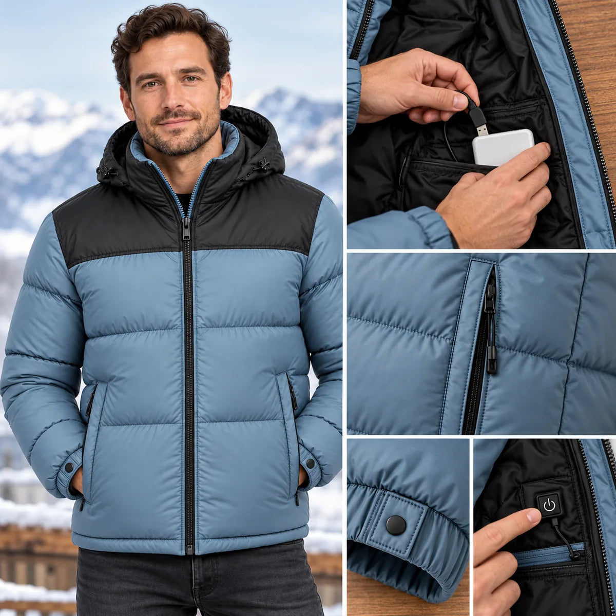 PyreFit Gletor – Kurtka pikowana podgrzewana unisex