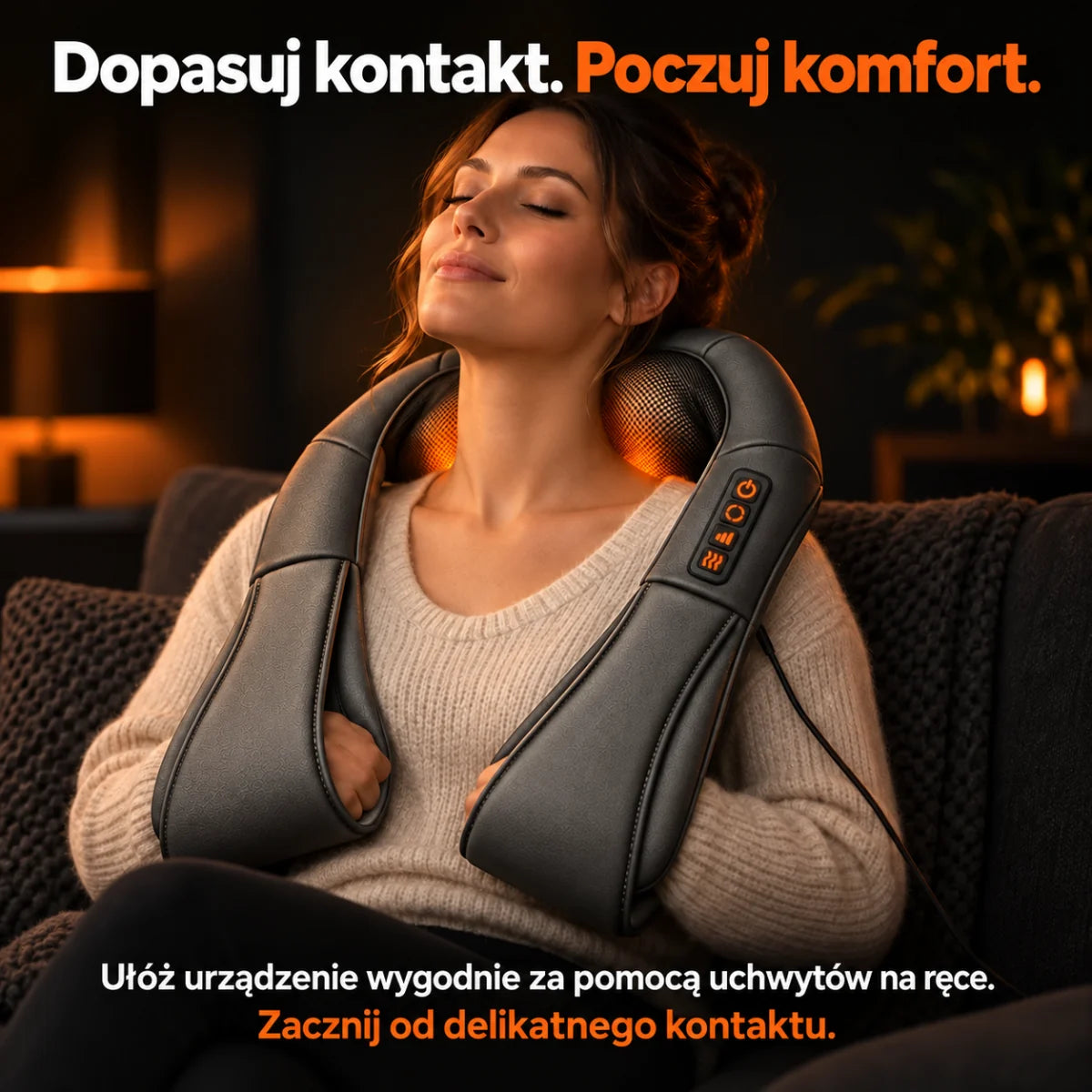 Masażer shiatsu: dopasowanie kontaktu za pomocą uchwytów na ręce